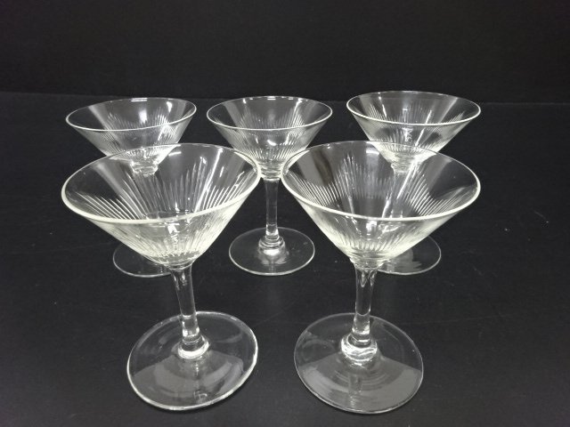 JAPANESE COLLECTIBLE / SET OF 5 CUT COCKTAIL GLASSES